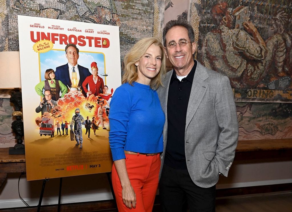 Jessica Seinfeld and Jerry Seinfeld attend the UNFROSTED NY Friends & Family Screening at The Whitby Hotel on April 25, 2024 in New York City.