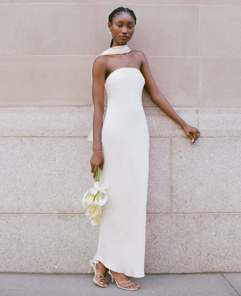 A&F Julia Slip Strapless Scarf Maxi Dress