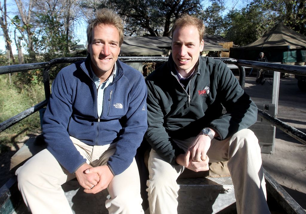 Prince William poses with TV presenter Ben Fogle in 2010 in Maun, Botswana