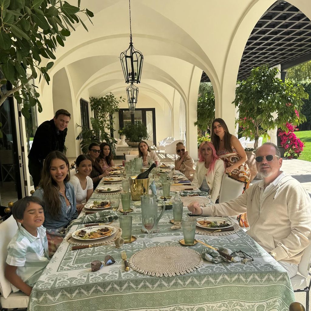 Sofia vergara and guests in her al fresco dining set up 