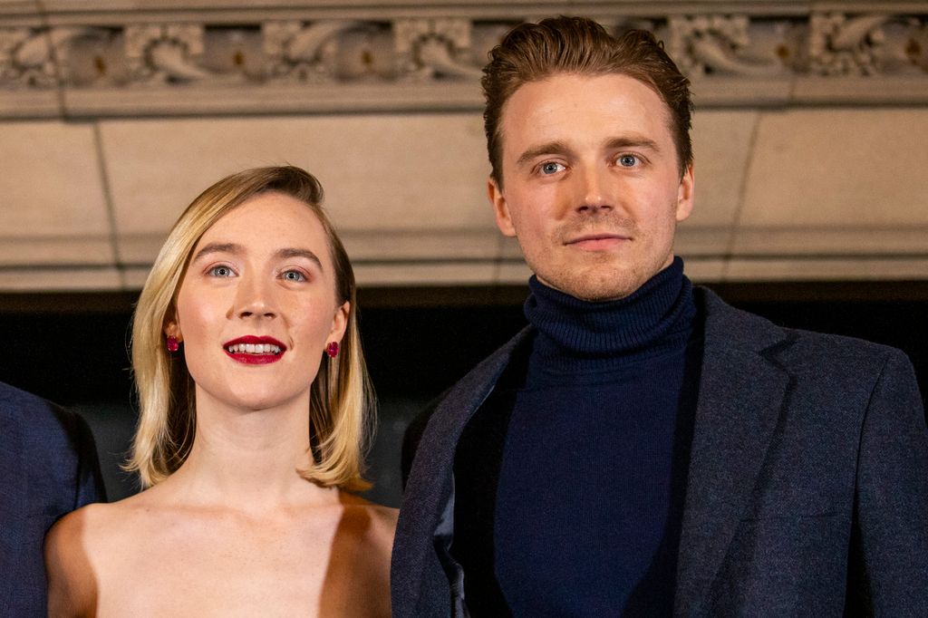 Saoirse Ronan and Jack Lowden attend Scotland's Premiere of Mary Queen of Scots on January 14, 2019 in Edinburgh, Scotland. (Photo by Duncan McGlynn/Getty Images for Universal)