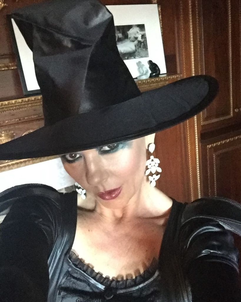 woman dressed up as a witch 