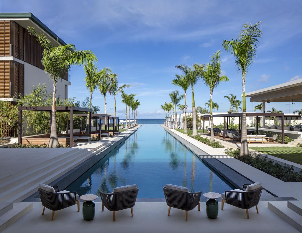 The hotel boasts the longest swimming pool in the Caribbean