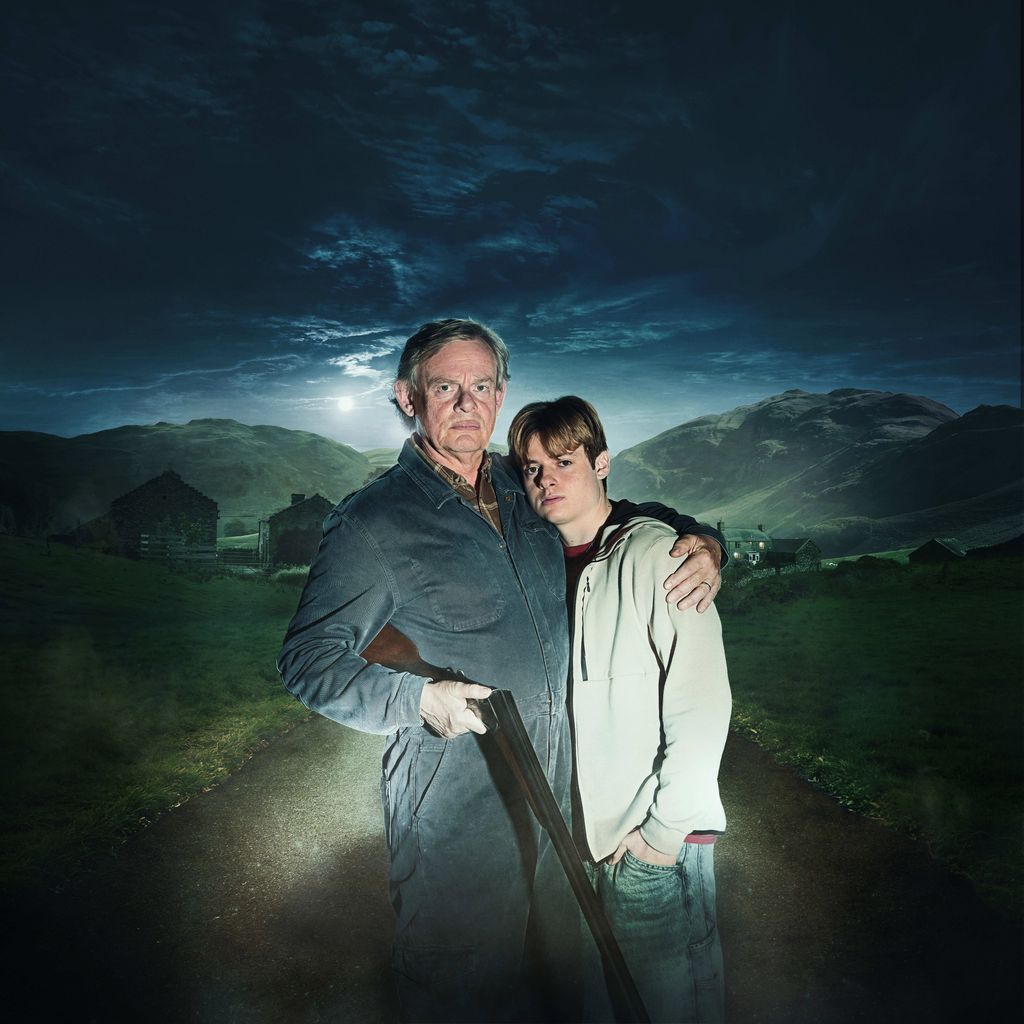 Martin Clunes as Nathan Williams and Louis Ashbourne Serkis as Johnny Williams