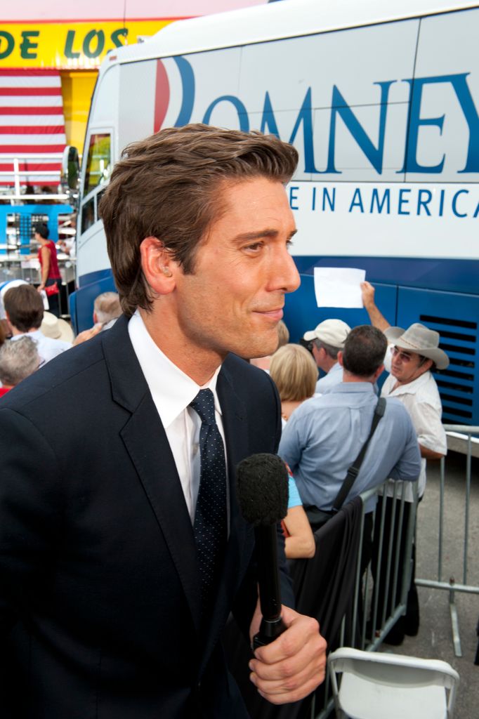 ABC News Anchor DAVID MUIR reporting on the Mitt Romney event. Mitt Romney Campaigns in South Florida On His Bus Tour For A Stronger Middle Class IN The Cuban Area Of South Florida