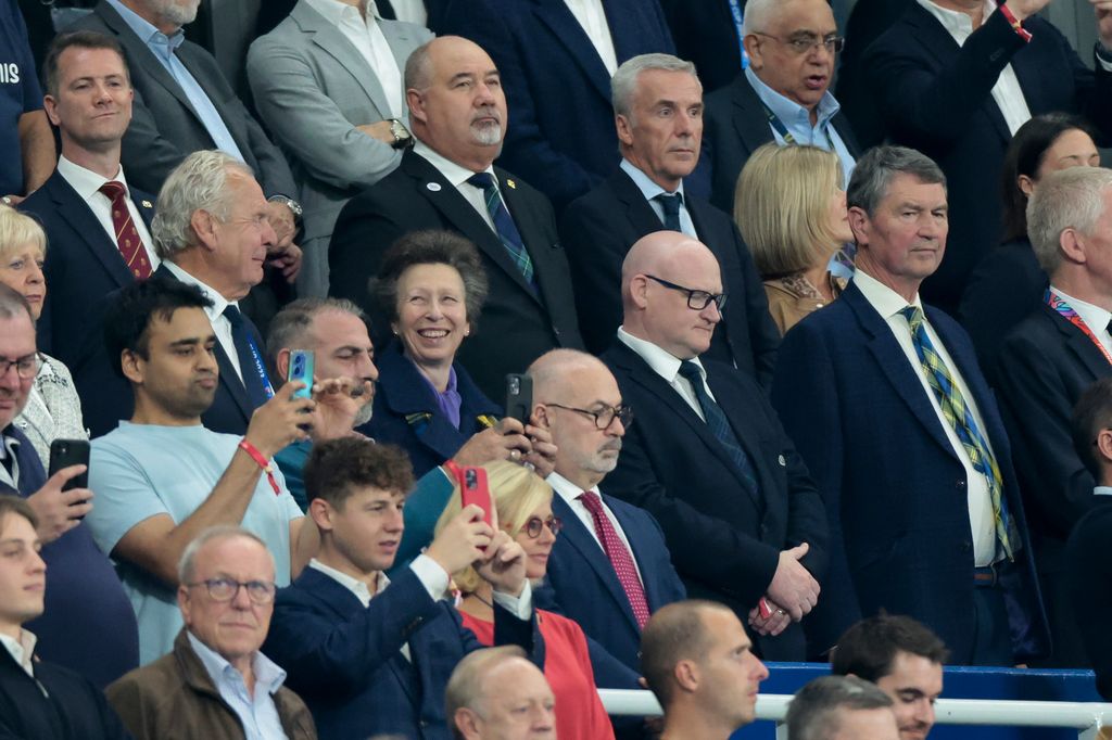 Princess Anne was also joined at the match by her husband