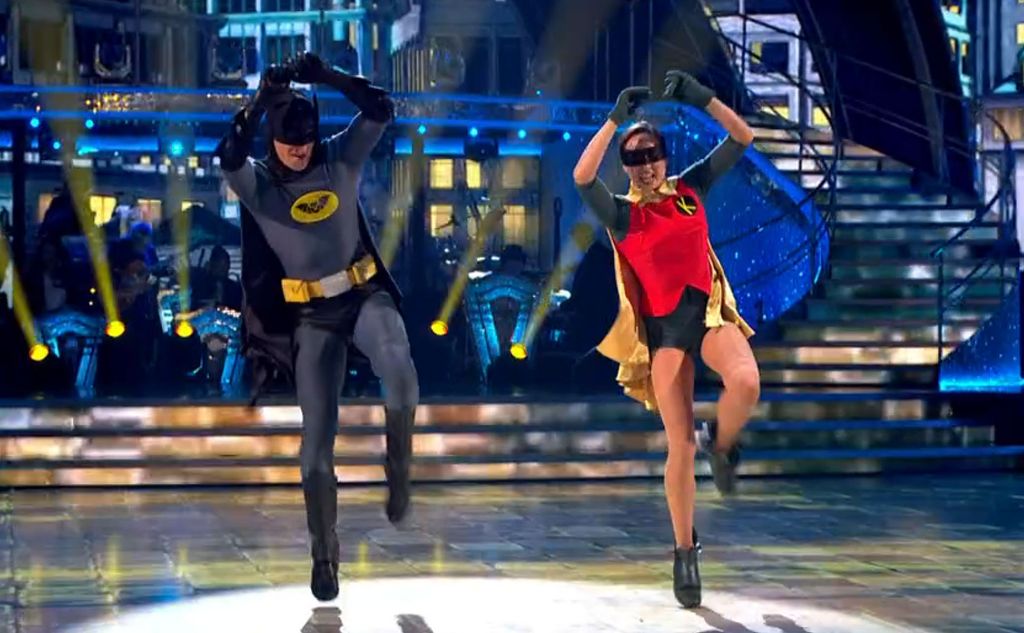 Nigel Harman and Katya Jones as Batman and Robin
