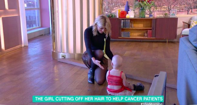 holly willoughby comforts crying baby