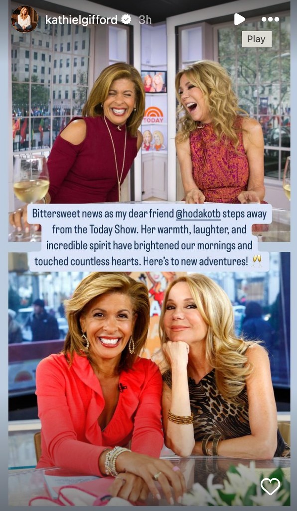 凱西李吉福德 (Kathie Lee Gifford) 打破沉默，因霍達科特布 (Hoda Kotb) 令人震驚的《今日》離職