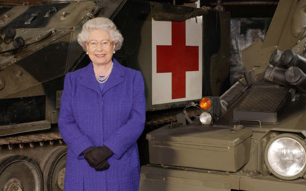 The late Queen at Combermere Barracks in Windsor in 2003