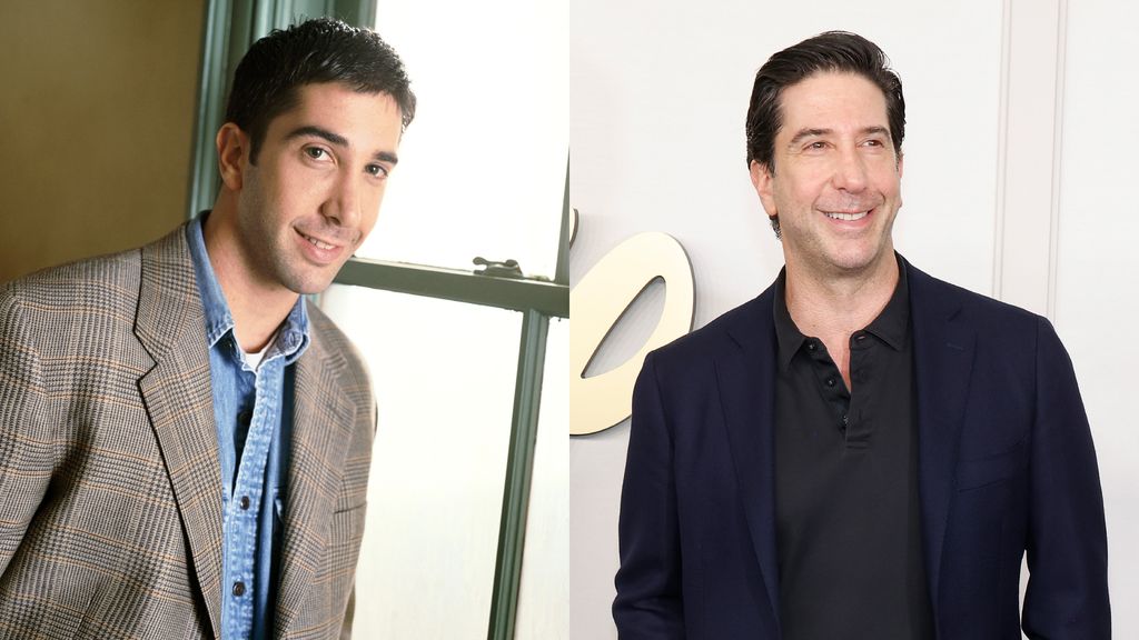 Split image of David Schwimmer in 1994 vs. 2024