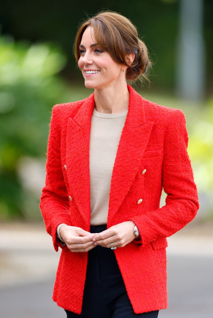 The Princess of Wales wears her red Zara blazer in Kent in 2023