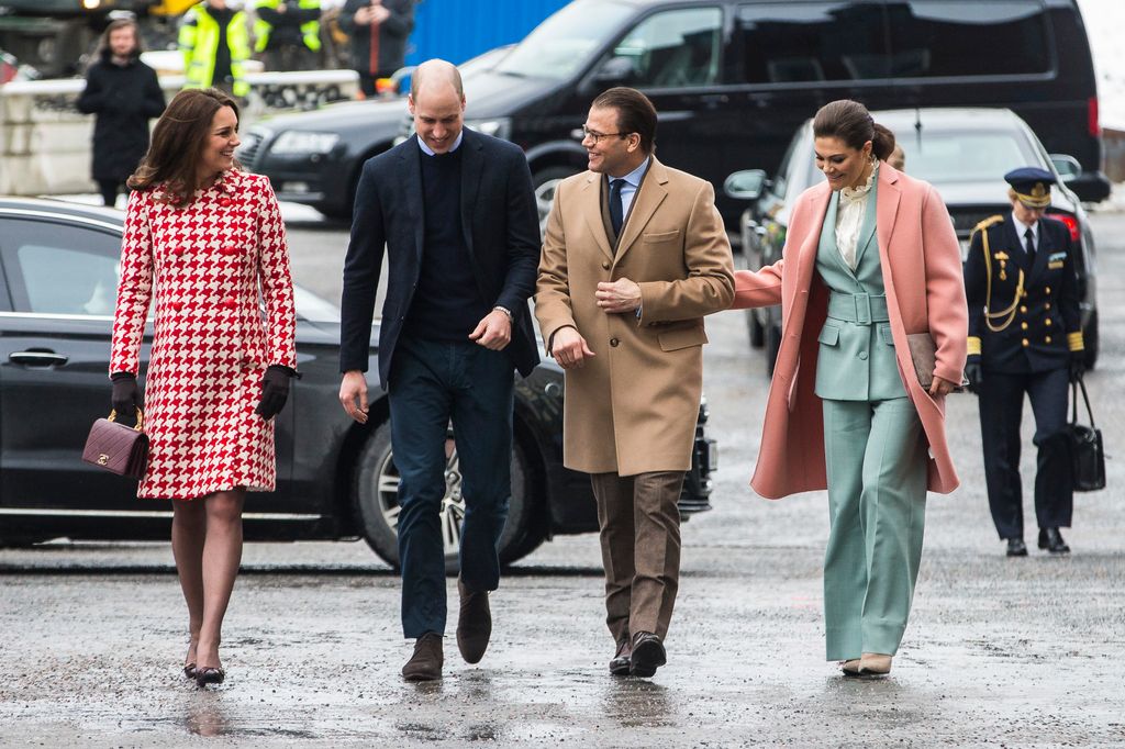 Kate and william with prince daniel and Princess Victoria