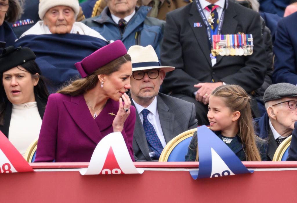 kate talking to daughter charlotte in royal box 