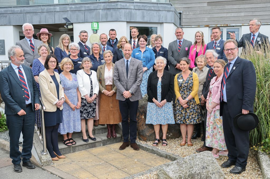 William and Sophie pose with staff at Royal Cornwall Show for group photo