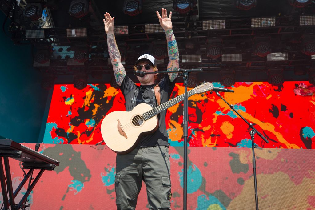Ed Sheeran performs at Hard Rock Beach Club trackside stage in Miami
