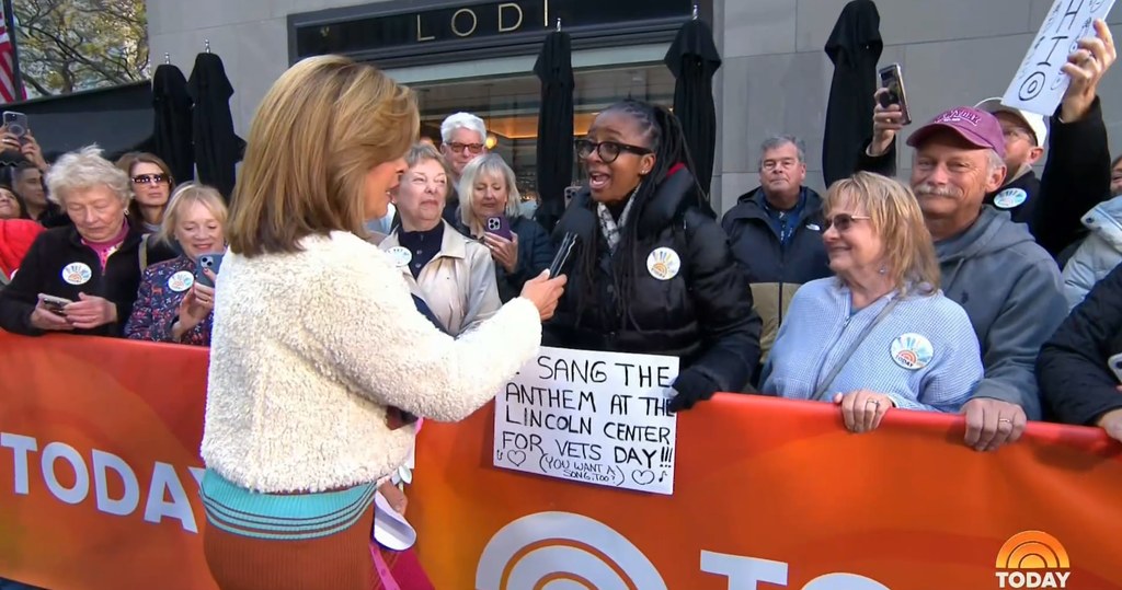 Hoda Kotb at the Today plaza with Felita LaRock