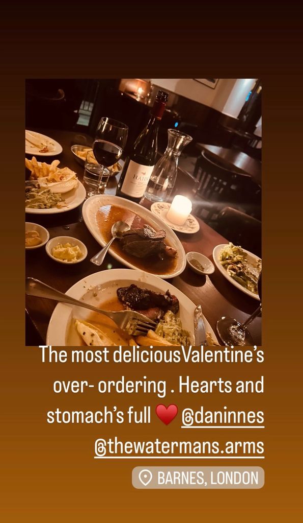 Instagram Story of candle-lit dinner at dimly lit restaurant