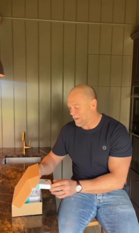 Mike Tindall films inside their kitchen at home