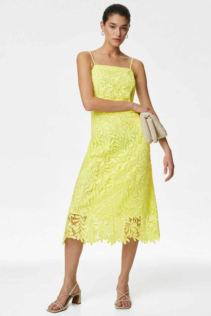 Lace yellow dress