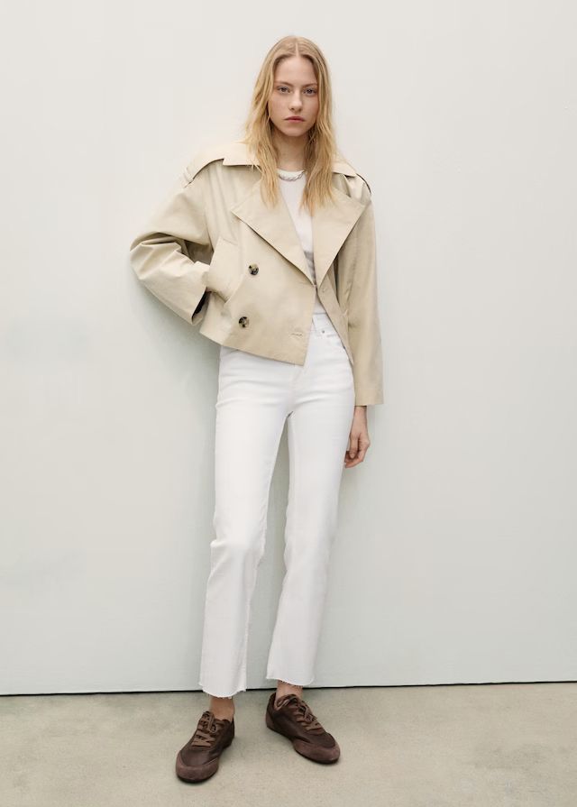 Mango Cropped Flared Jeans