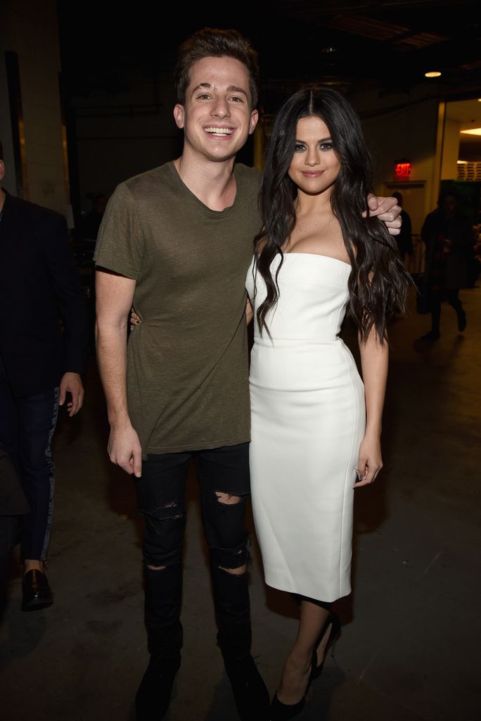 Singers Charlie Puth and Selen Gomez at the Jingle Ball