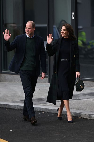 Prince William and Princess Kate Wearing Colour coordinated Green and Navy Outfits 