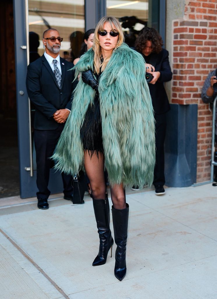 Suki Waterhouse is seen arriving at the Michael Kors fashion show during New York Fashion Week on September 11, 2025 in New York City