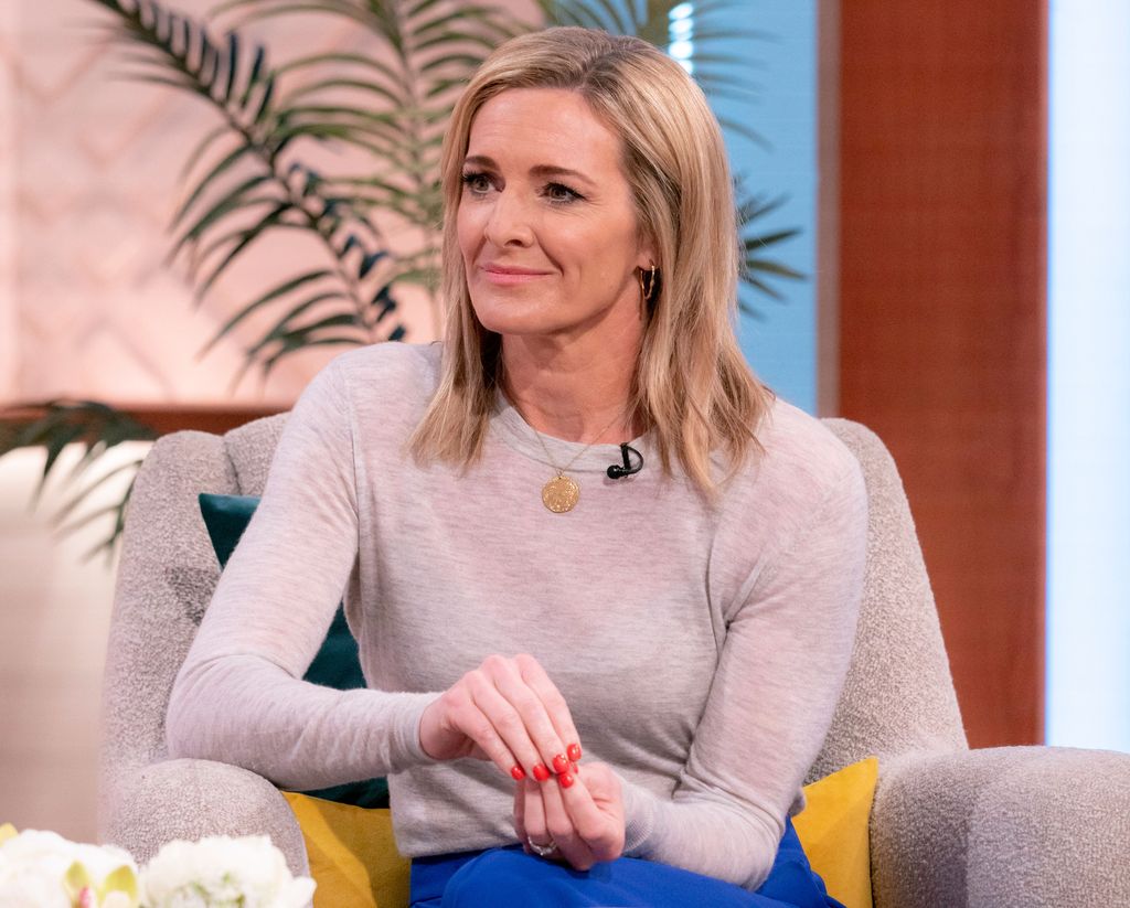 gabby logan on sofa 