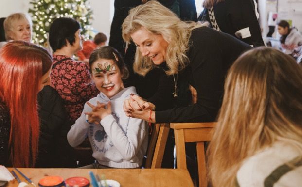 Duchess of Edinburgh face painting at Lighthouse Christmas party