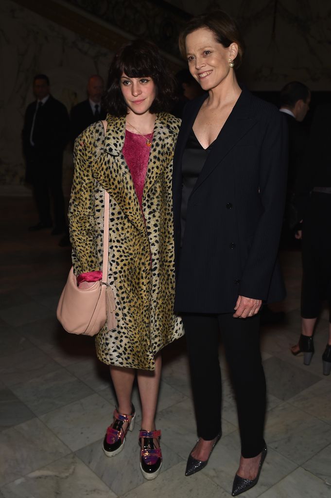 Shar Simpson in leopard print coat and Sigourney Weaver in black suit  at the Dior And I NY Premiere After-Party on April 7, 2015