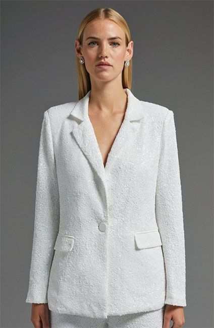 white sequin blazer