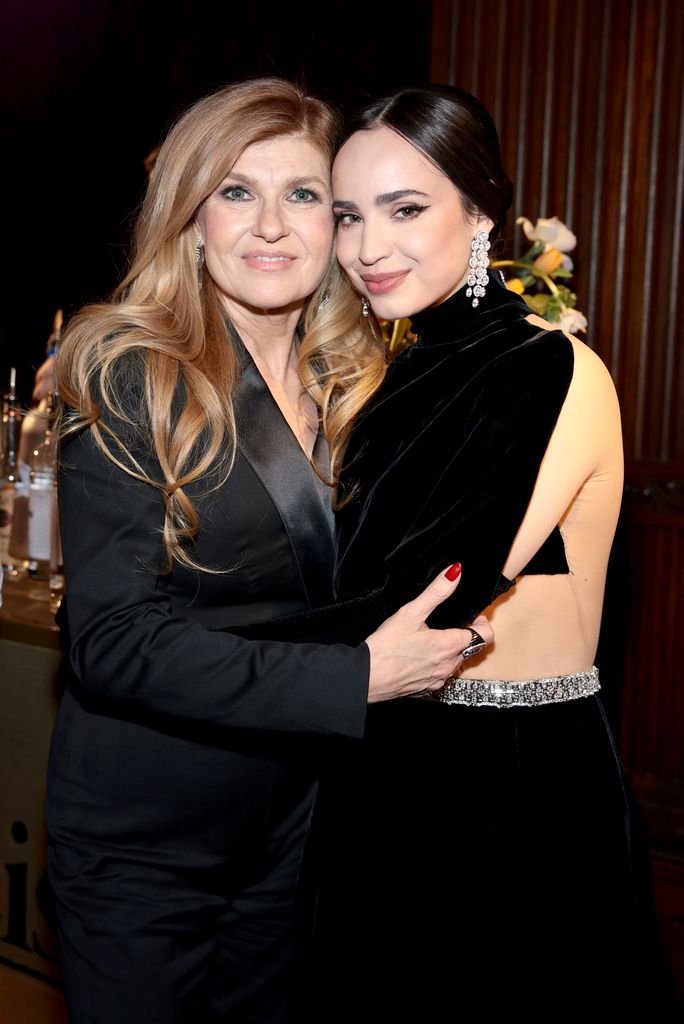 Connie Britton and Sofia Carson attend The Life List premiere at The Paris Theater on March 25, 2025 in New York Cit