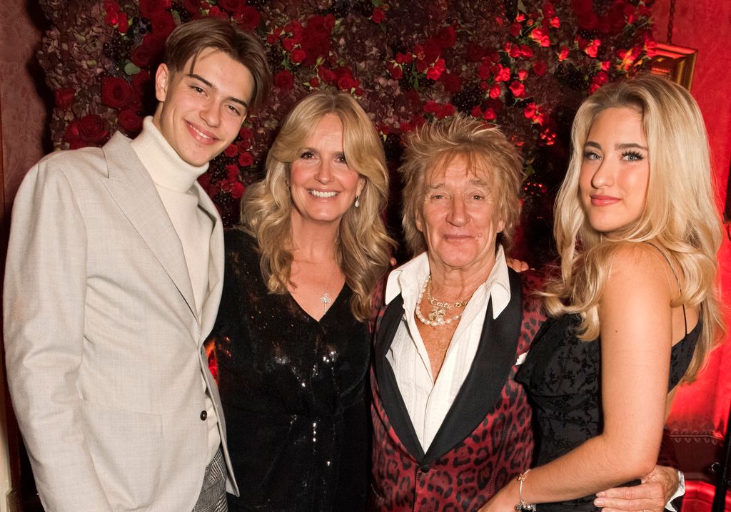 Alastair, mum Penny Lancaster, and dad Sir Rod Stewart Mark's Club 50th Anniversary Party in November