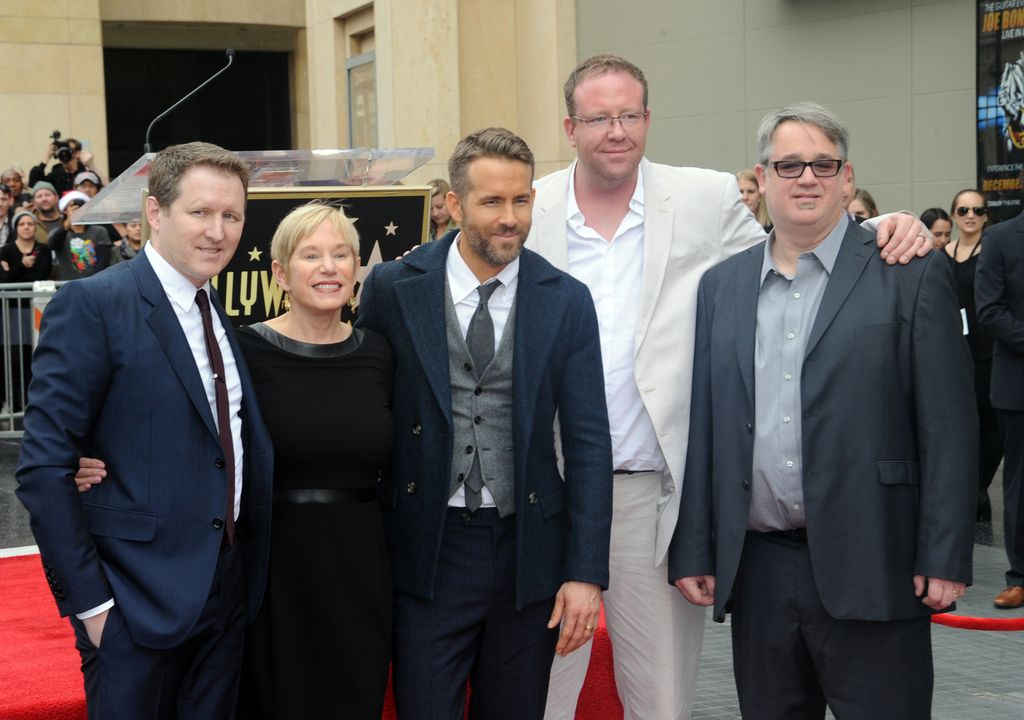 Ryan Reynolds with mother and brothers at his Star Ceremony on the Hollywood Walk Of Fame in 2016