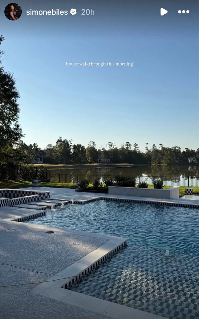 photo of simone biles swimming pool