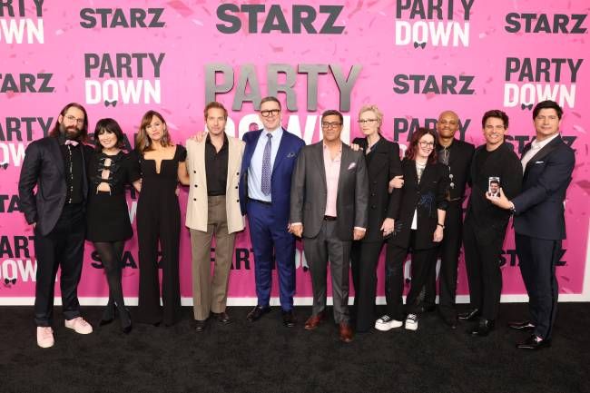 The cast of Party Down at its season three premiere