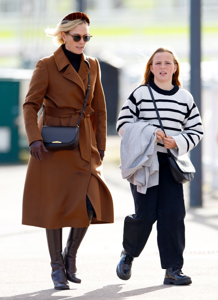 Zara Tindall and daughter Mia Tindall at day two of the William Hill showcase at Cheltenham