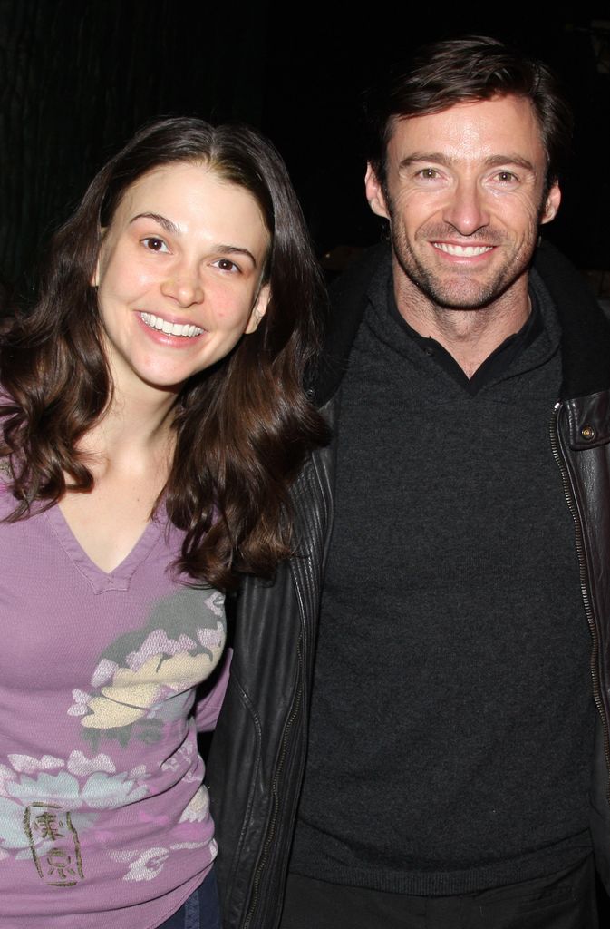 Hugh Jackman and Sutton Foster in 2008 smiling