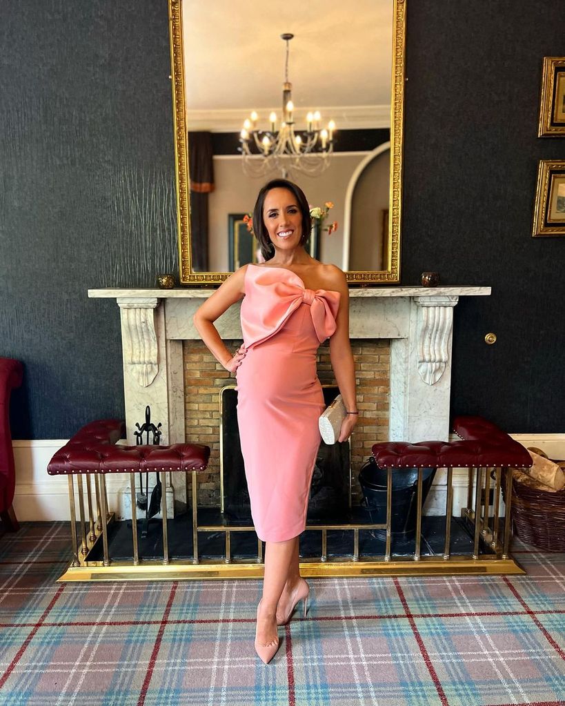 Strictly’s Manrara flaunts baby bump in mini dress and heeled