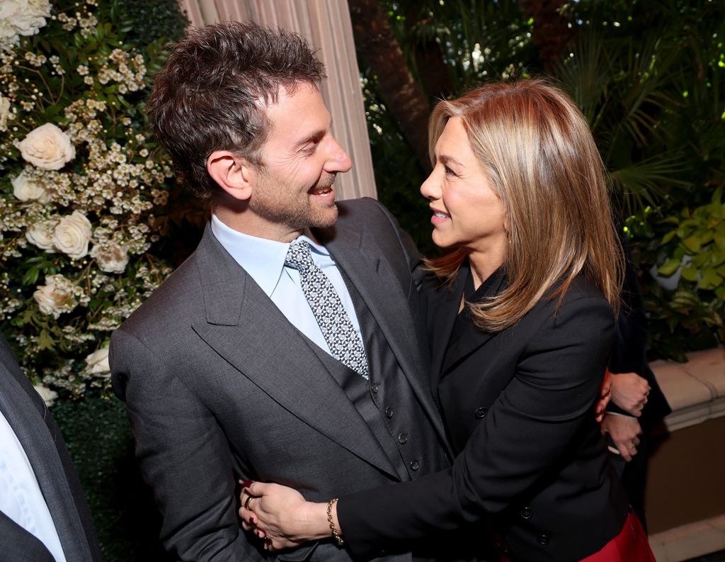 Bradley Cooper and Jennifer Aniston attend the AFI Awards Luncheon at Four Seasons Hotel Los Angeles at Beverly Hills on January 12, 2024 in Los Angeles, California. (Photo by Matt Winkelmeyer/Getty Images)