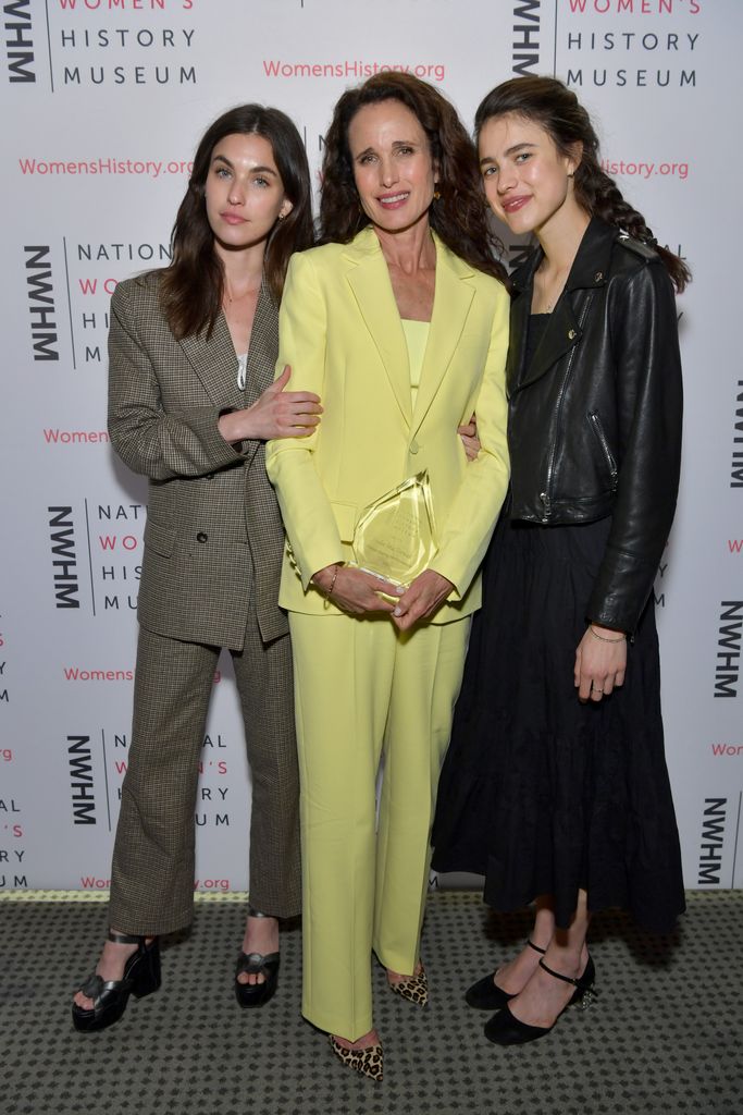 andie macdowell with daughters rainey and margaret qualley