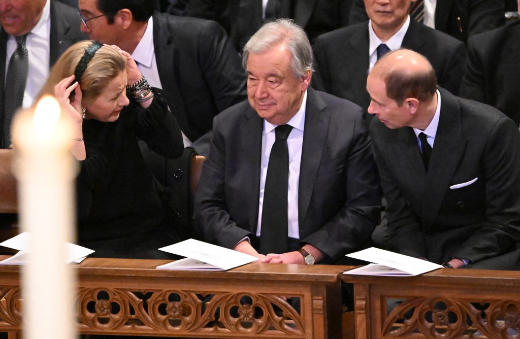 Edward was seated alongside UN Secretary-General Antonio Guterres