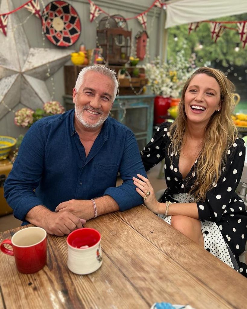 Blake Lively with Paul Hollywood in the Bake Off tent