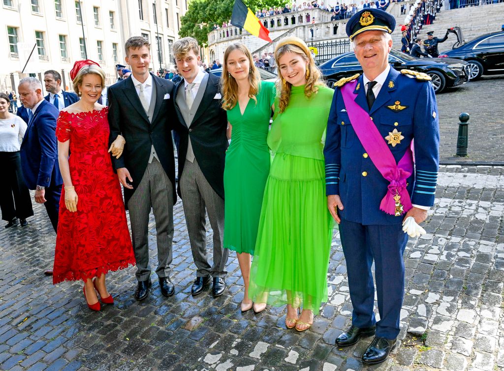 Belgian royals pose for photo outside Cathedral