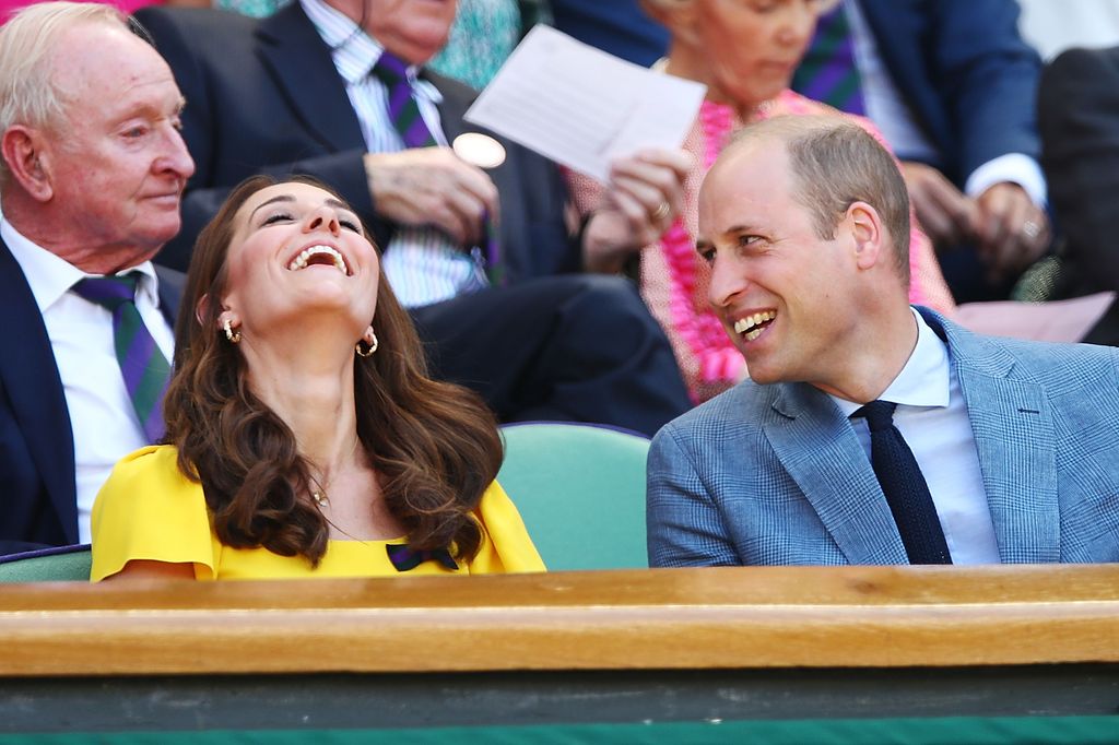 Kate laughing at Wimbledon with William