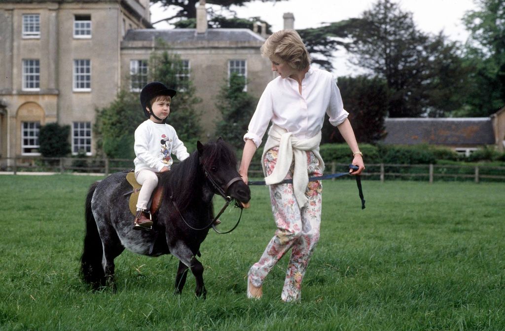 young william on a pony with diana