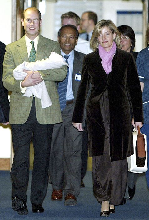 The Earl and Countess of Wessex leave Frimley Park Hospital in Surrey with their baby daughter. 