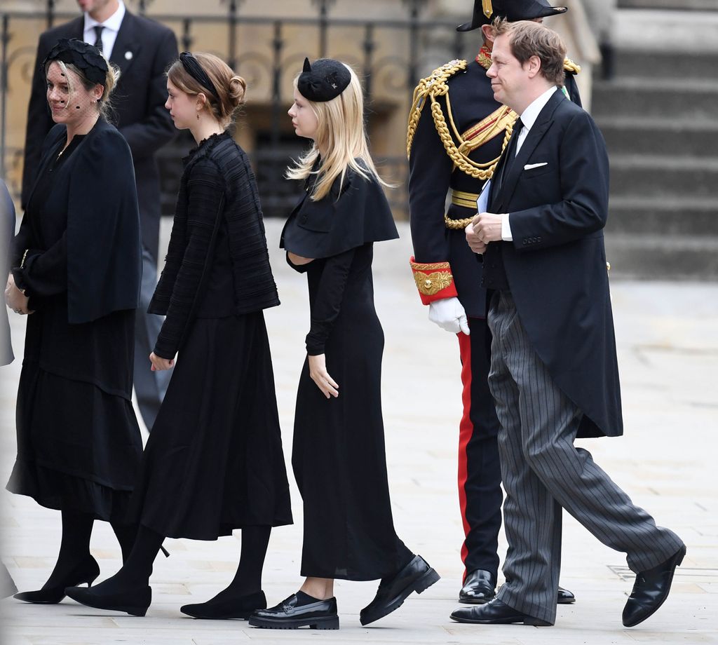 Laura Lopes and daughter Eliza alongside Lola and Tom Parker Bowles at the Queen's funeral