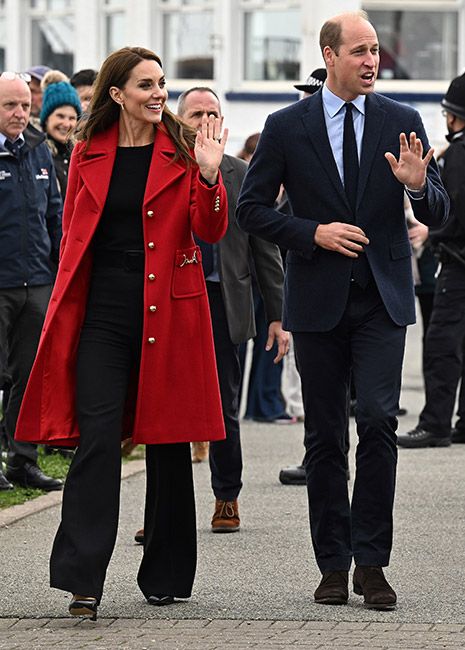Kate Middleton red coat wales